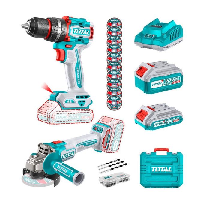2-5-2.jpg Total Cordless 2 pcs combo kit Voltage: 20V 66Nm - Image 1