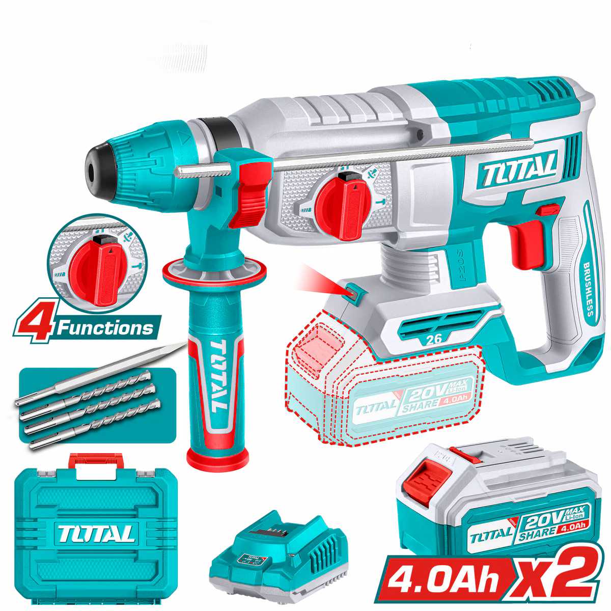 TRHLI202682_1200x.jpg Total Cordless rotary hammer 20V 26mm - Image 1