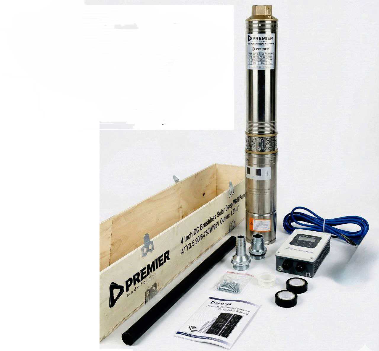 f8e2fc66-9215-40aa-a7d6-cd5071c9d727.jpg Premier dc solar brushless submersible pump 96V 750W 90M - Image 1